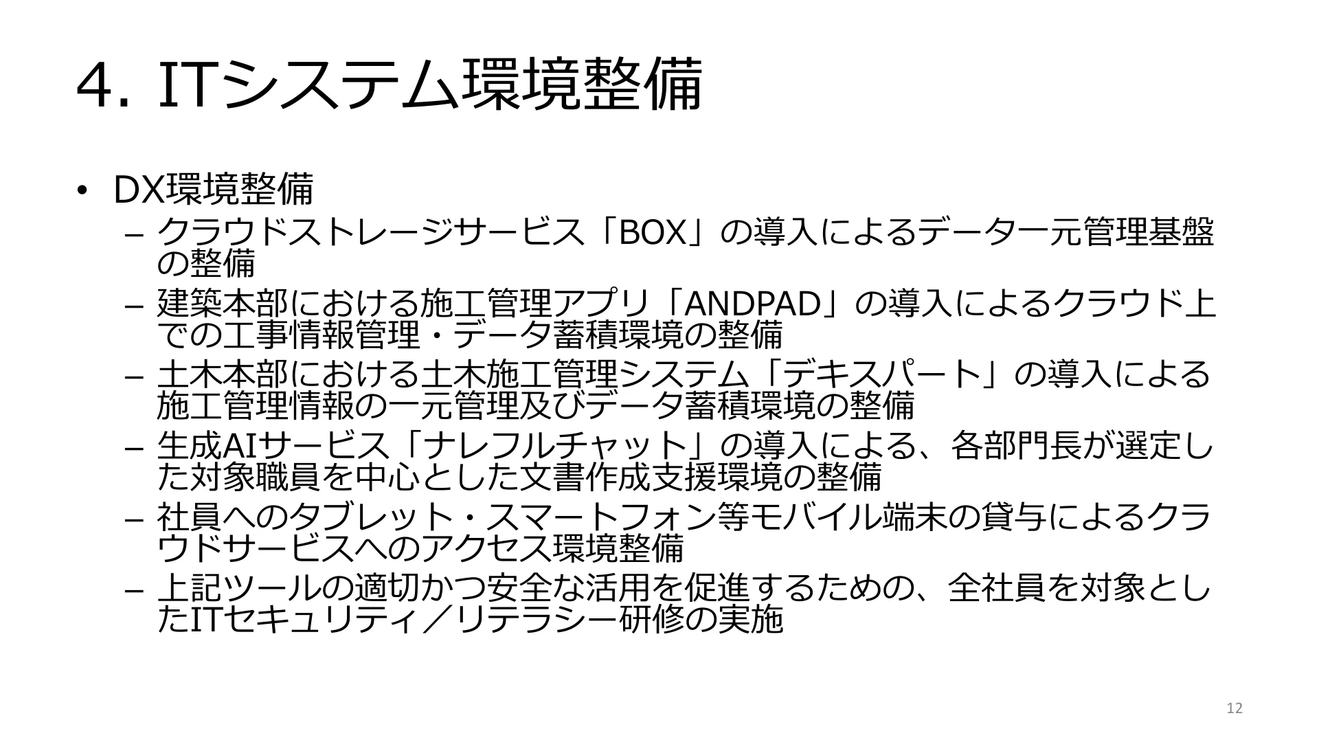 4. ITシステム環境整備